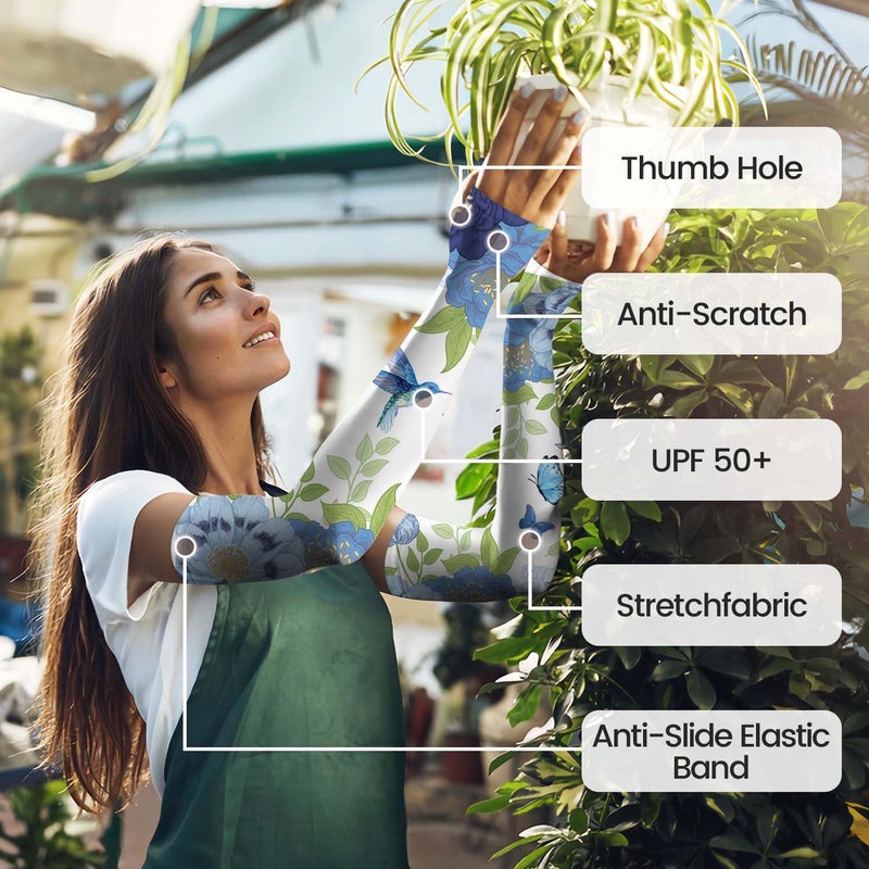 YPHCDO Store Gardening Sleeves Farm Sun Protection Arm Cooling Sleeves Thorn Proof Garden for Women Men with Thumb Hole - Image 3
